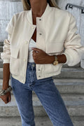Solid Mandarin Collar Outerwear O155372