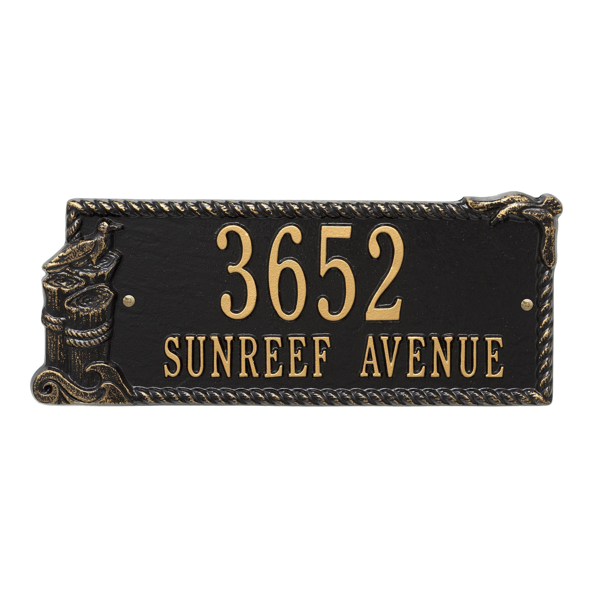 Black / Gold Rectangle Plaque P319490