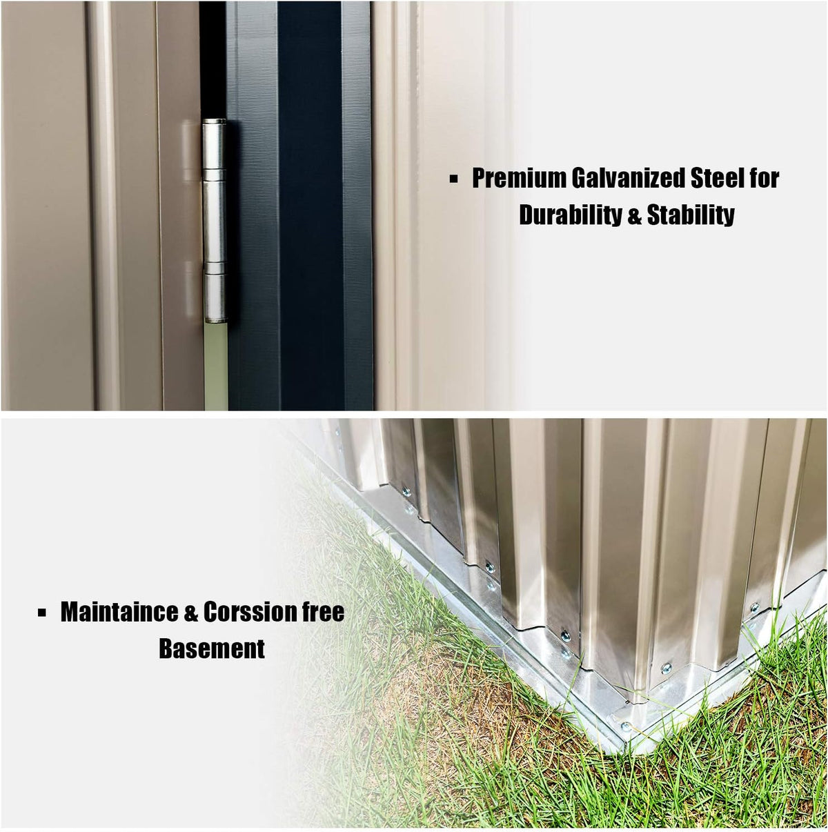 6x4 Galvanized Steel Storage Shed with Lockable Door T291