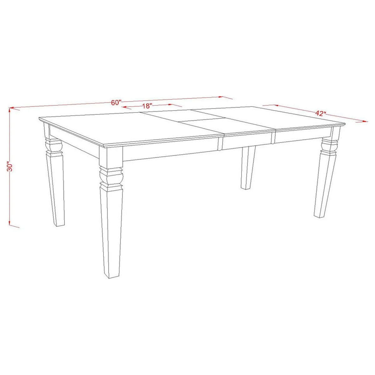 5 Piece Dinette Set with Dining Table and 4 Solid Wood Seat Chairs Linen White N79451
