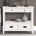 Green Wood Console Table with Drawers and Shelves L549248
