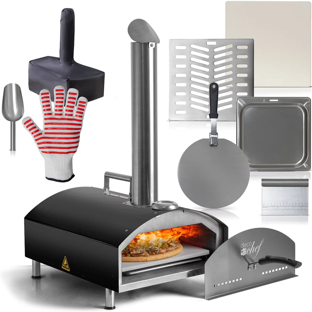 Portable Stainless Steel Outdoor Pizza Oven with 13 Pizza Stone (Black) T216740