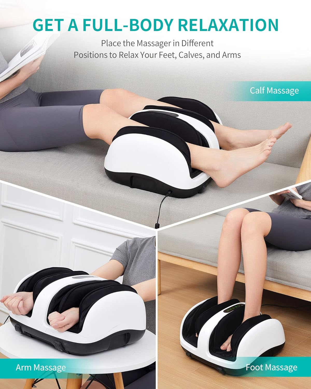 Shiatsu Foot and Calf Massager with Heat and Remote E3509