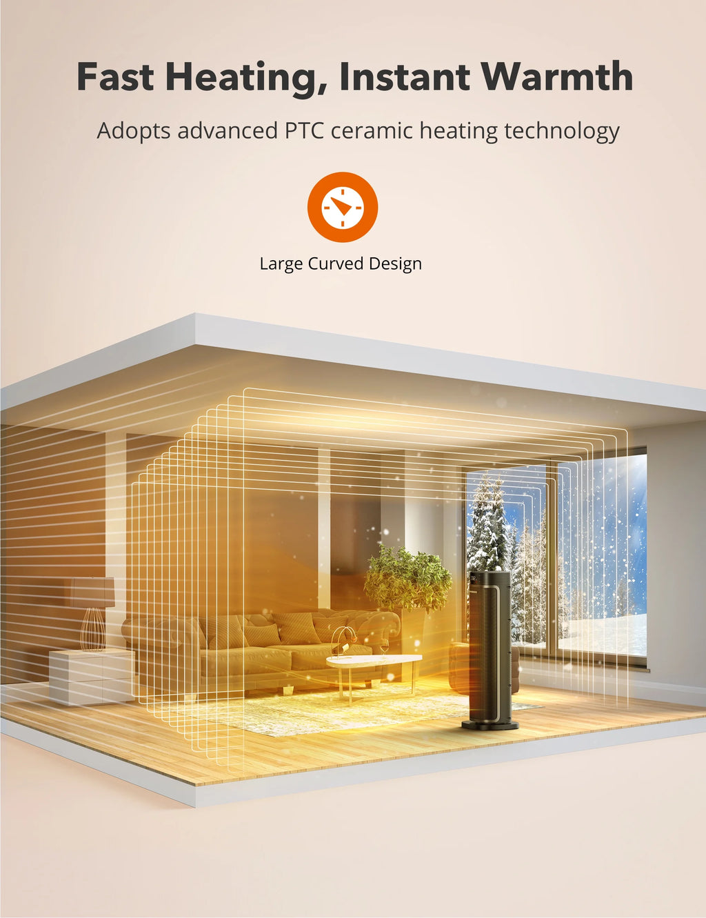 1500W PTC Ceramic Heater with Remote H808