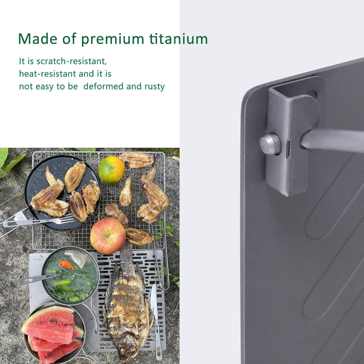 Titanium Folding Campfire Grill with Legs J414
