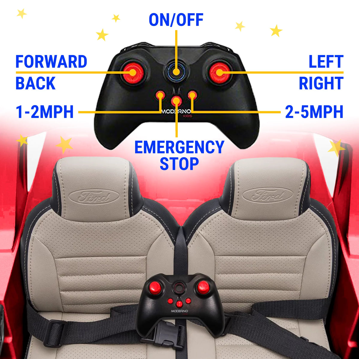 Black 24V Two Seater Ride On Kids Car Truck with Remote I2334