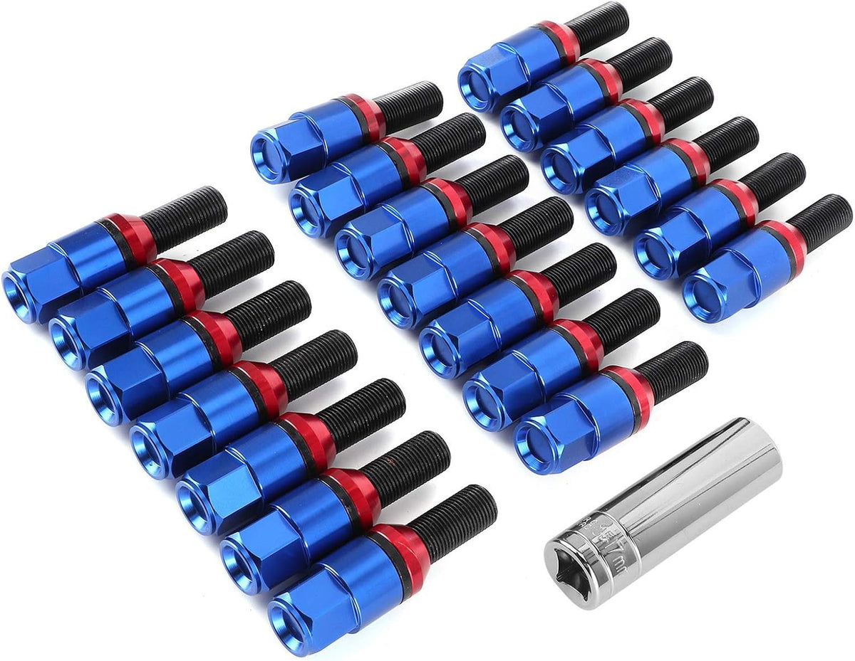 M14x1.25 Blue Tuner Style Wheel Lug Bolts B2376