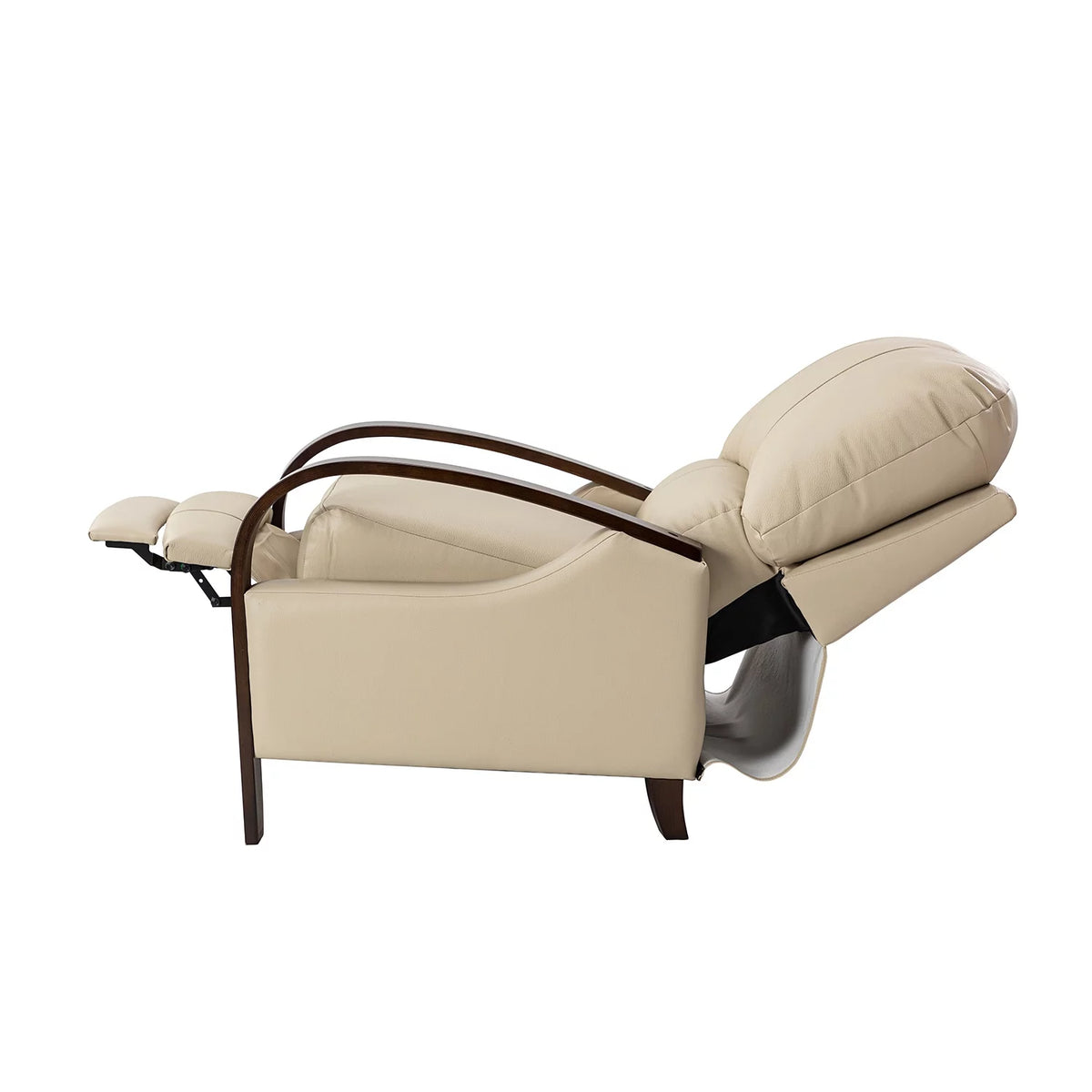 Grey Genuine Leather Manual Recliner O22597
