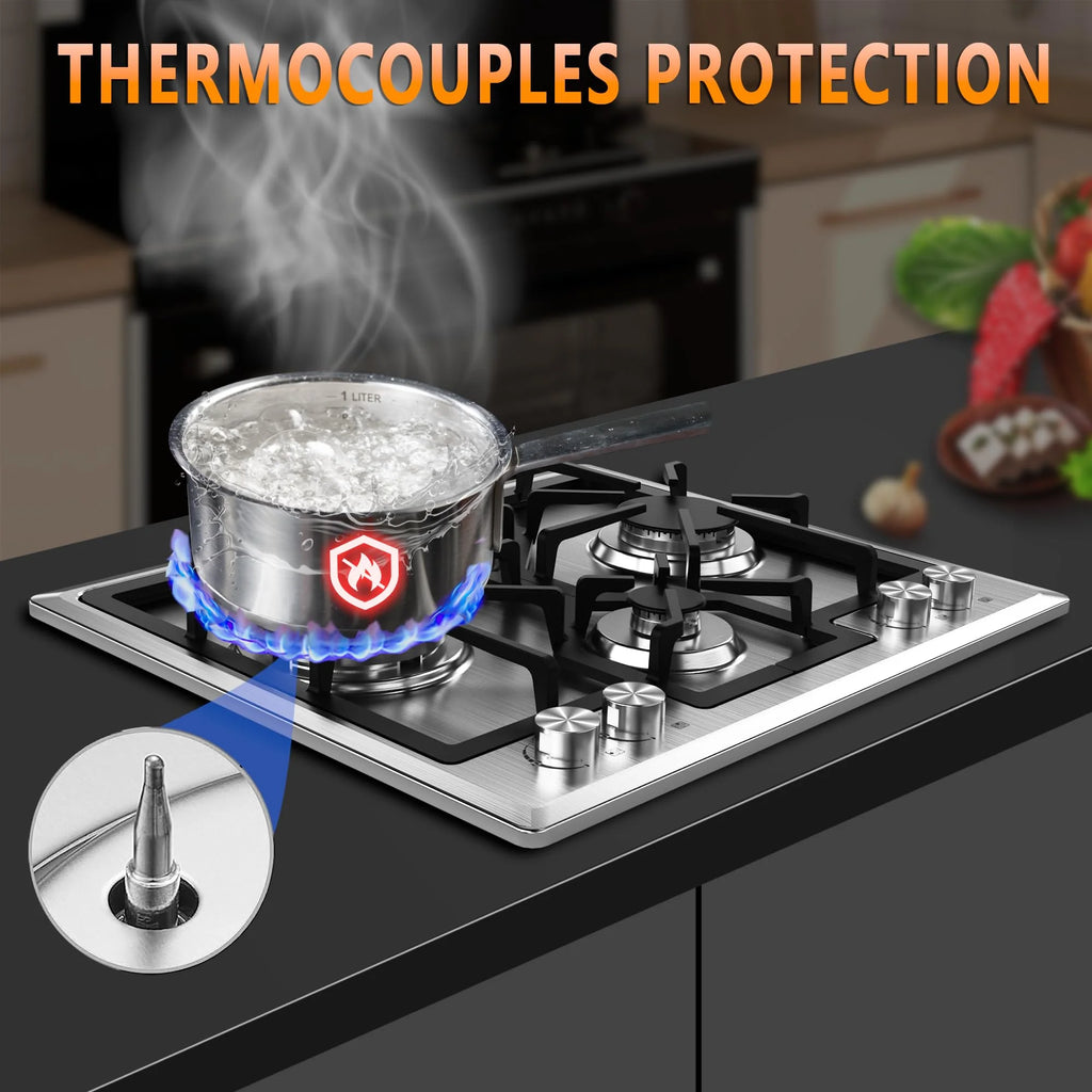 23 inch 4 Burner Stainless Steel Gas Cooktop T4620