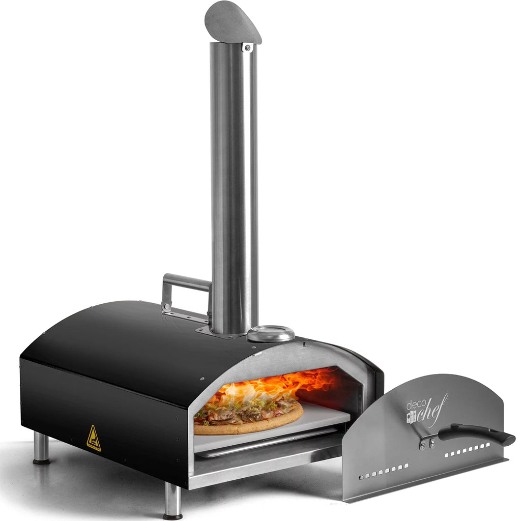 Portable Stainless Steel Outdoor Pizza Oven with 13 Pizza Stone (Black) T216740