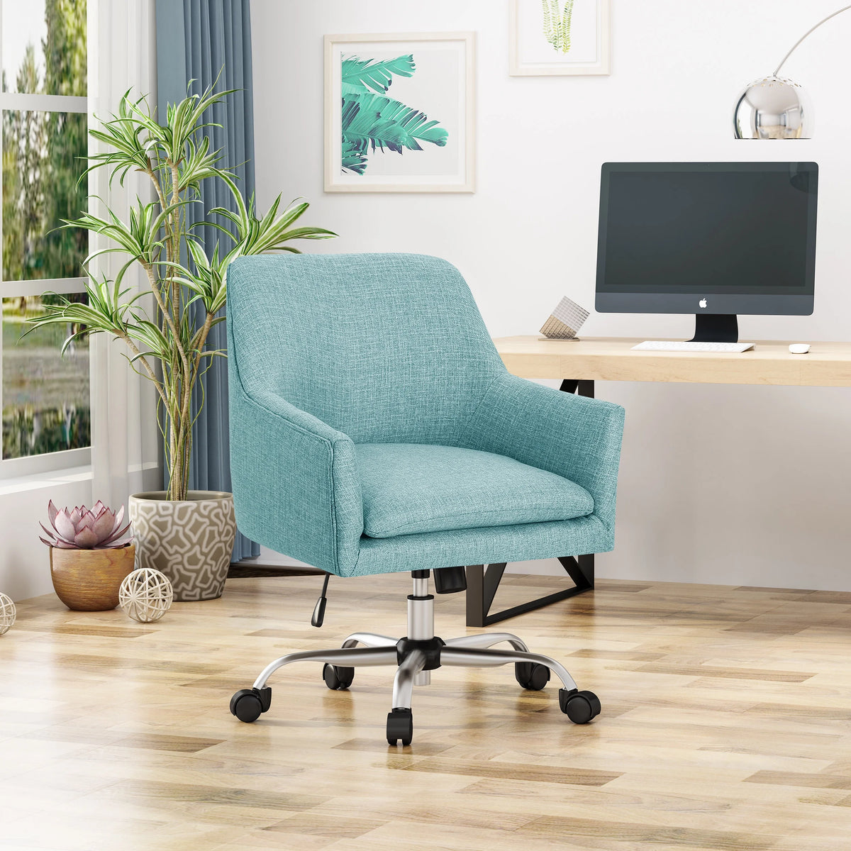 Blue Fabric Home Office Chair L7539