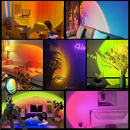 Multiple Colors APP Remote Control 360 Rotation LED Sunset Projection Lamp W5405