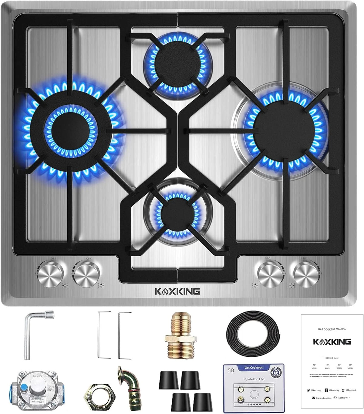 23 inch 4 Burner Stainless Steel Gas Cooktop T4620