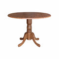 42" Round Solid Wood Dual Drop Leaf Pedestal Table W771