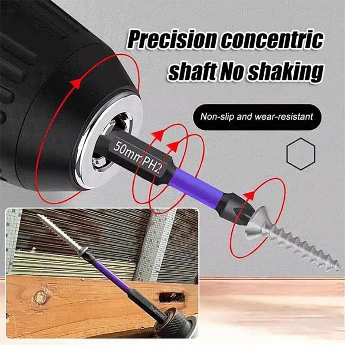 12-Piece Anti-Slip Shock-Proof Phillips Screwdriver Bit Sets, 1/4 Hex Shank Drill Bits V794