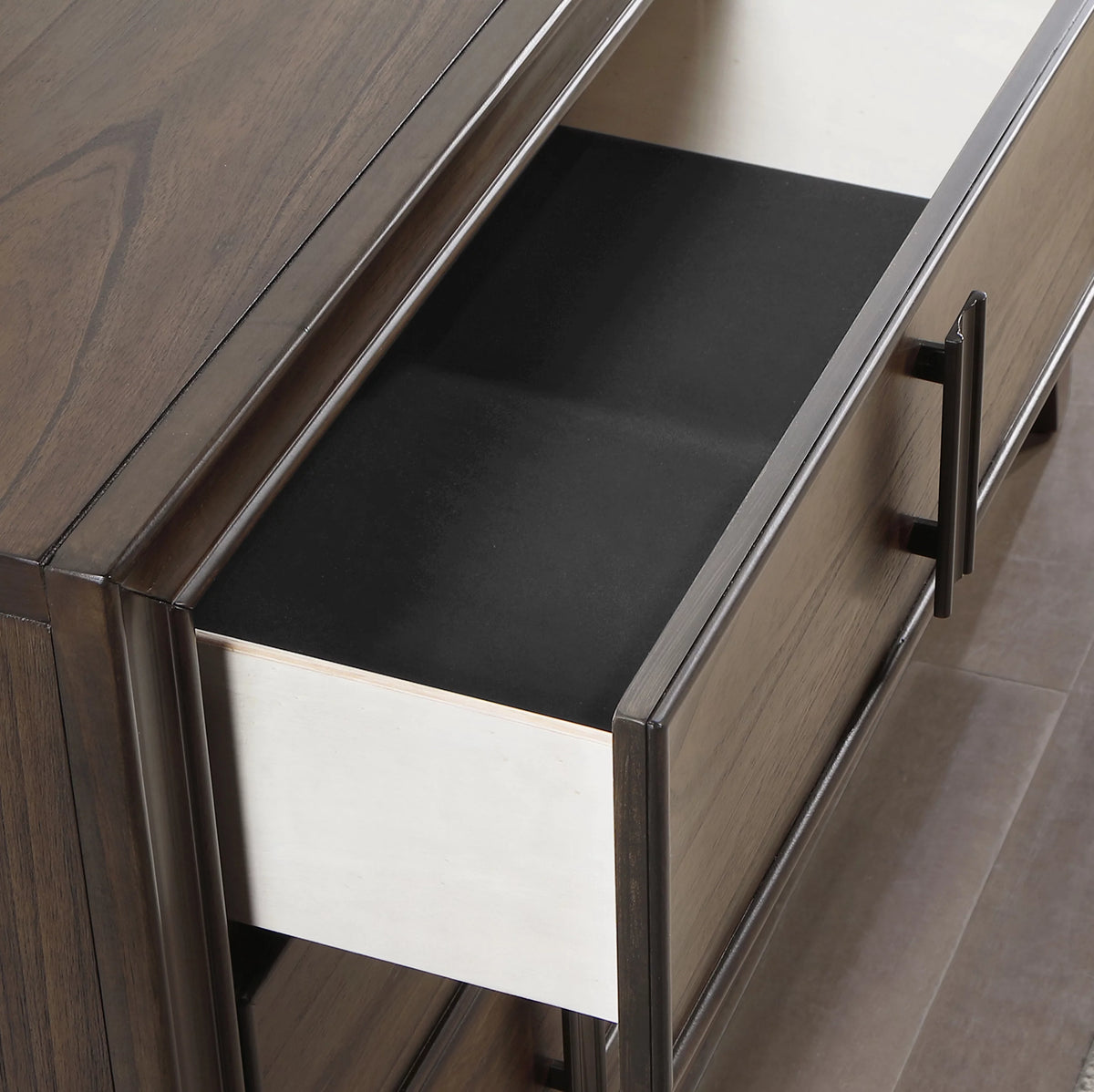 Contemporary Wood 5-Drawer Chest in Dark Brown N17176