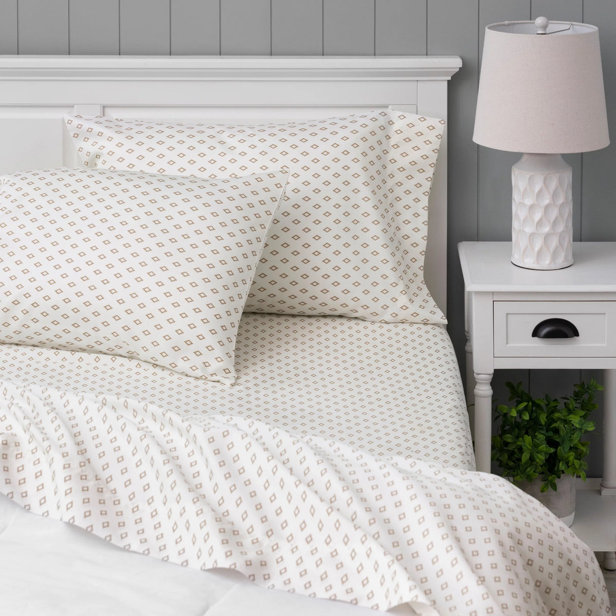 Queen Soft Cotton Rayon Bamboo Bed Sheet Set T6448