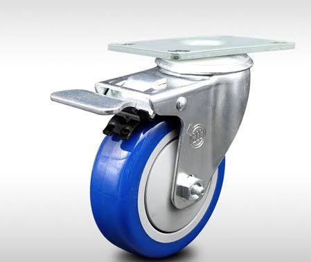 Blue Poly Wheel Stainless Swivel Caster with Total Lock Brake P711