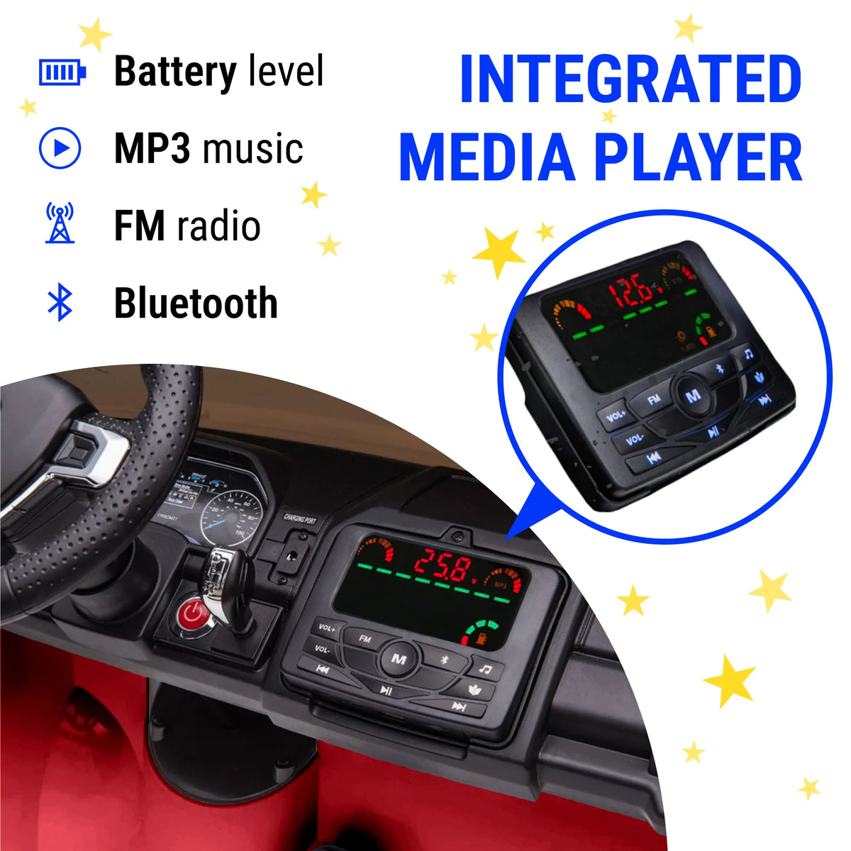 Black 24V Two Seater Ride On Kids Car Truck with Remote I2334