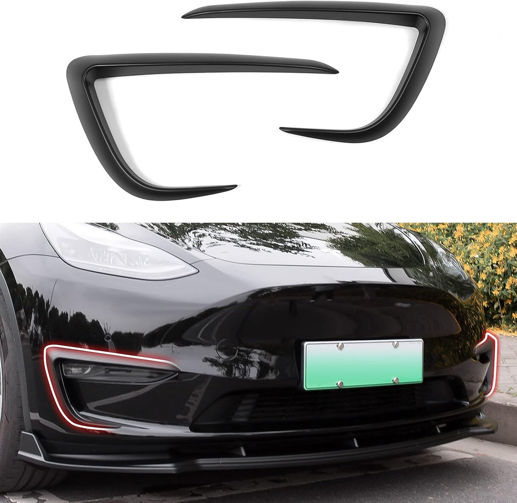 Glossy Carbon Fiber Front Fog Light Cover Trim Frame Pack of 2 N716