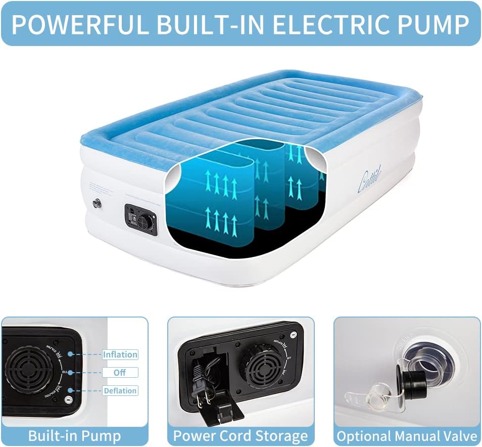 Air Mattress with Electric Internal Pump, Twin 75x40x18 V142