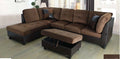 Chocolate MicroFiber Sectional Sofa Left Facing Chaise L4056