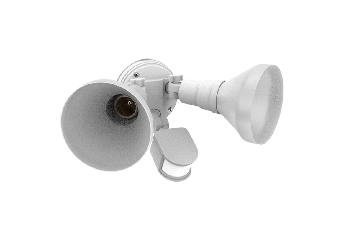 White Dual Head Motion Activated LED Security Flood Light G1959