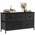 Black 5 Drawer Fabric Dresser Q596