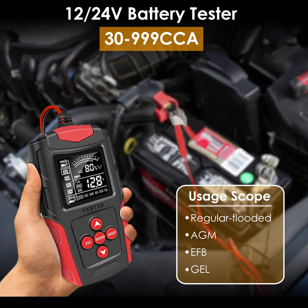 12V/24V Car Battery Tester 30-999 CCA Z876249