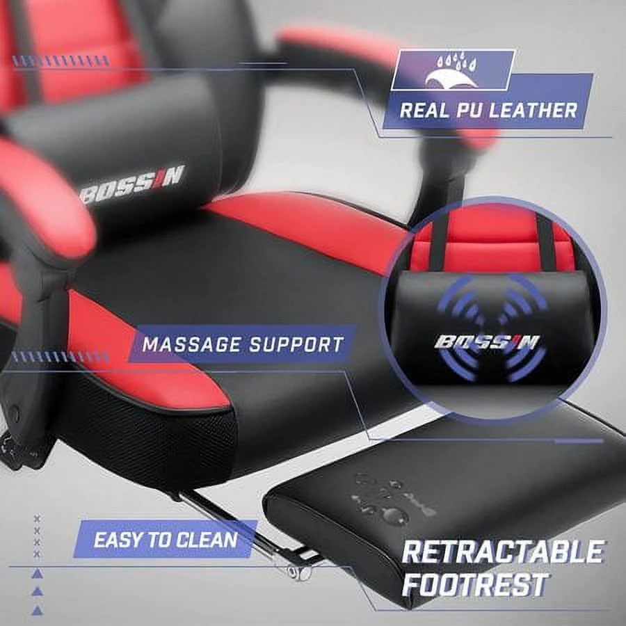 Gaming Chair with Footrest D807575