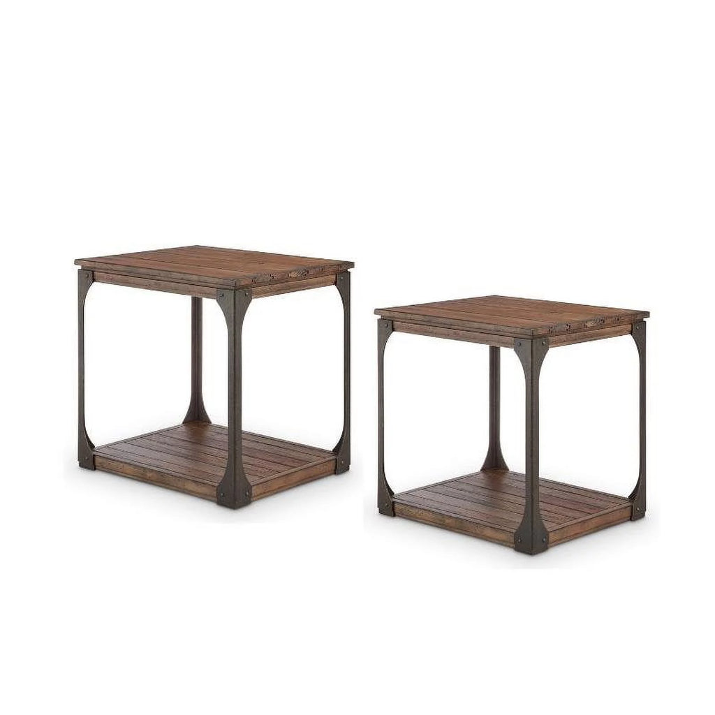 Set of 2 Industrial End Table K653