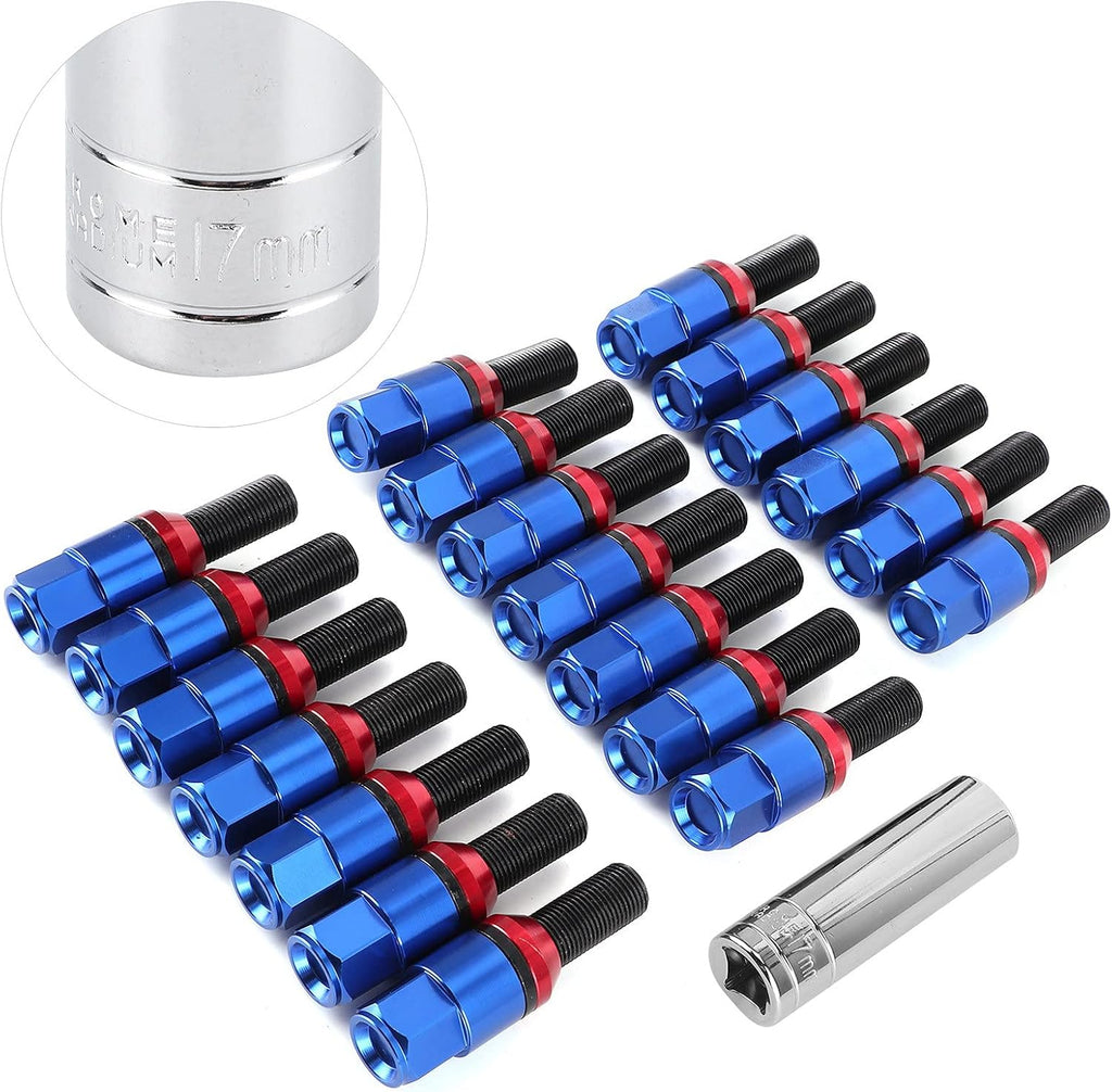 M14x1.25 Blue Tuner Style Wheel Lug Bolts B2376