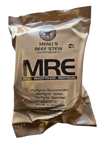 MRE Meal Ready to Eat with Entree, Snacks, Dessert, Drink Mix, Utensils, Condiments and FRH J55264