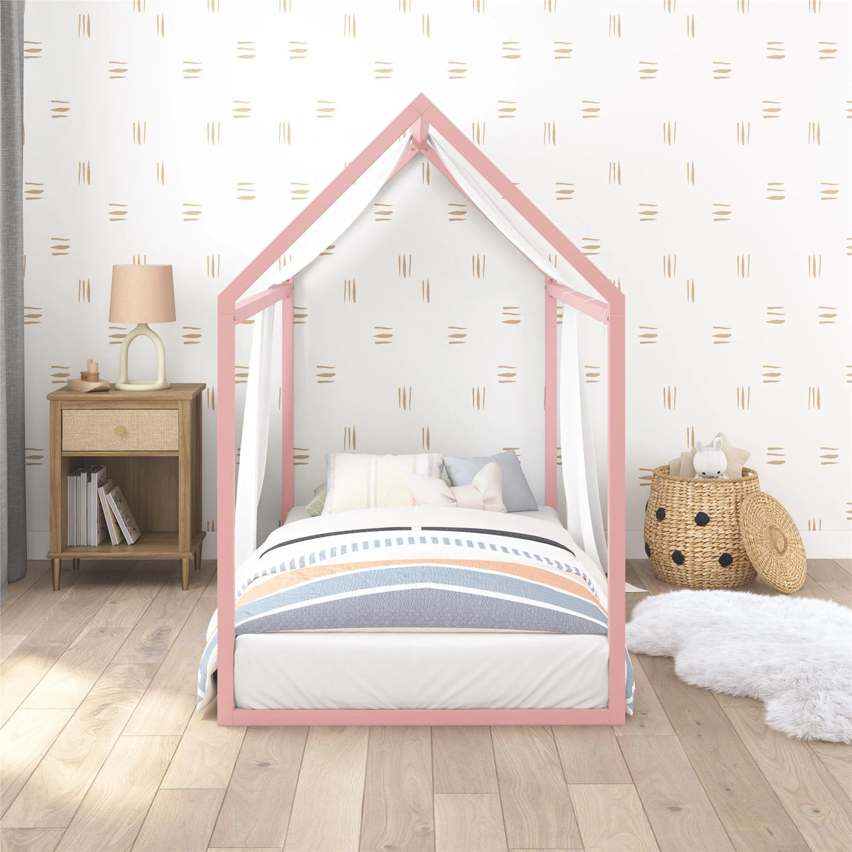 Twin Dove Gray Floor Bed Q419