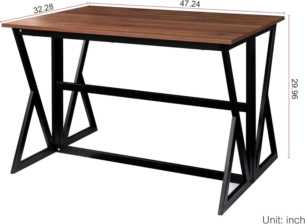 Walnut Brown Wood Drop Leaf Dining Table M73530