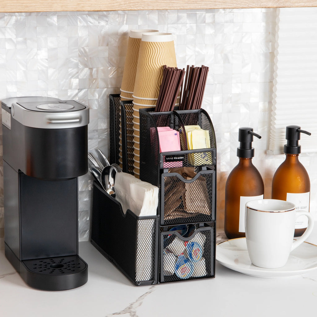 Black Metal Mesh Countertop Organizer D58920