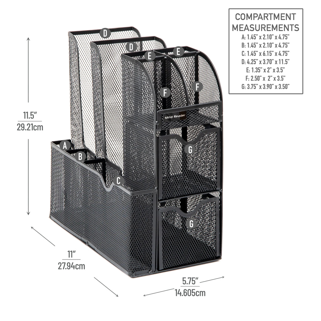 Black Metal Mesh Countertop Organizer D58920