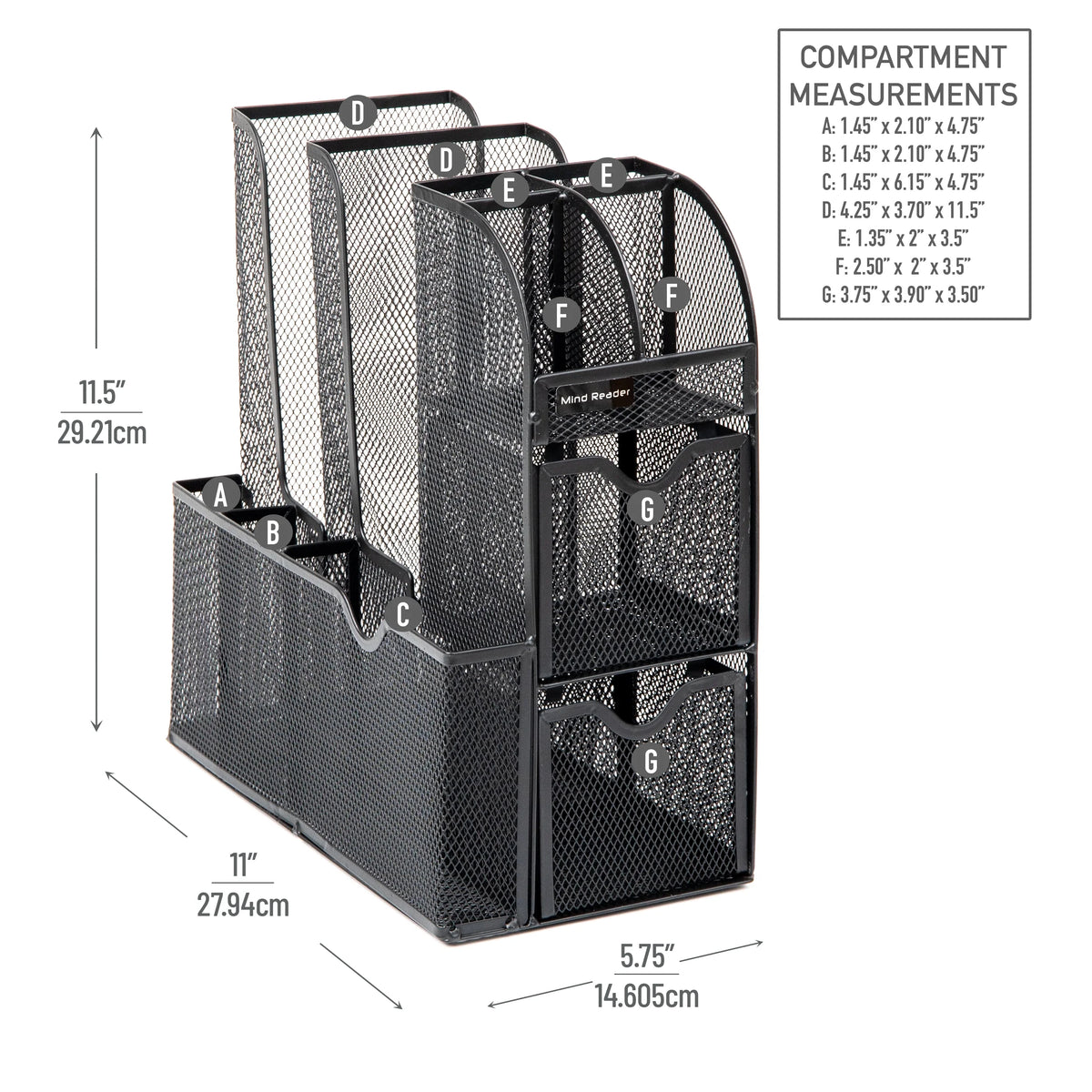Black Metal Mesh Countertop Organizer D58920