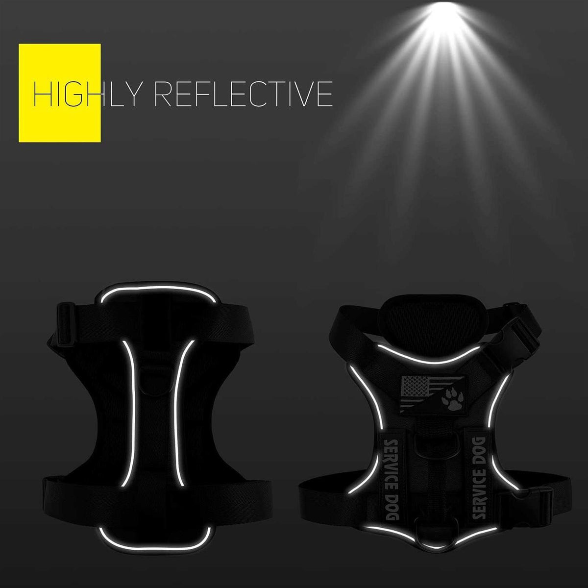 Reflective Dog Vest Harness with 5 PCS Patches U4597
