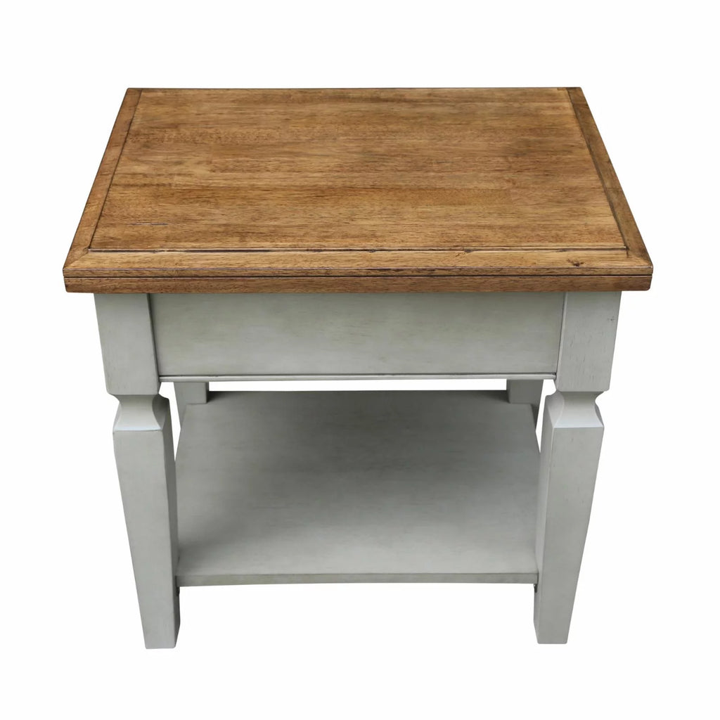 End Table Distressed Hickory Stone Finish D141