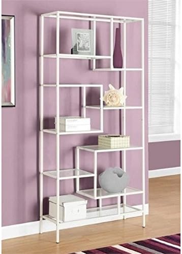 White Metal Bookcase D73057