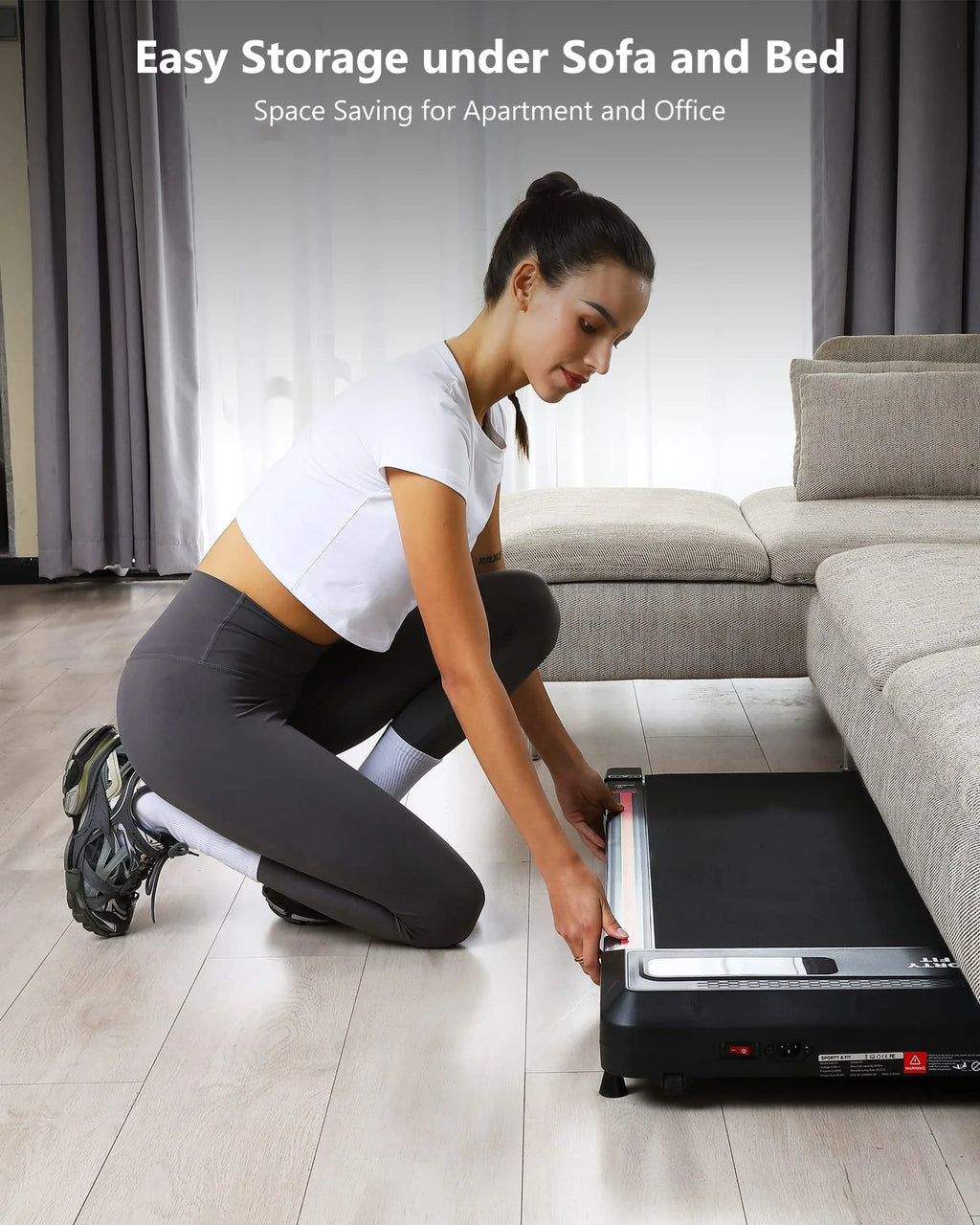 Black Portable Under Desk Treadmill K769556