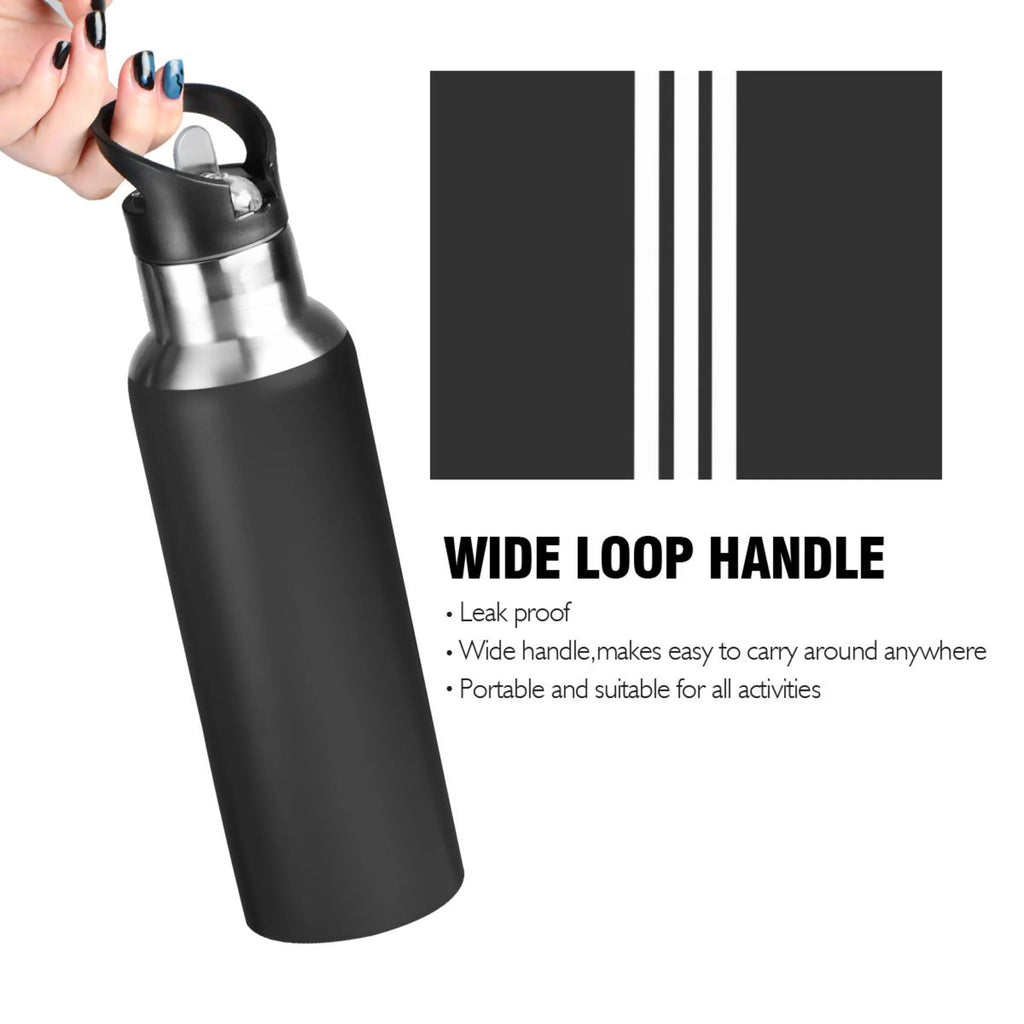 20 OZ Vacuum Insulated Stainless Steel Water Bottle with Straw Lid O121114