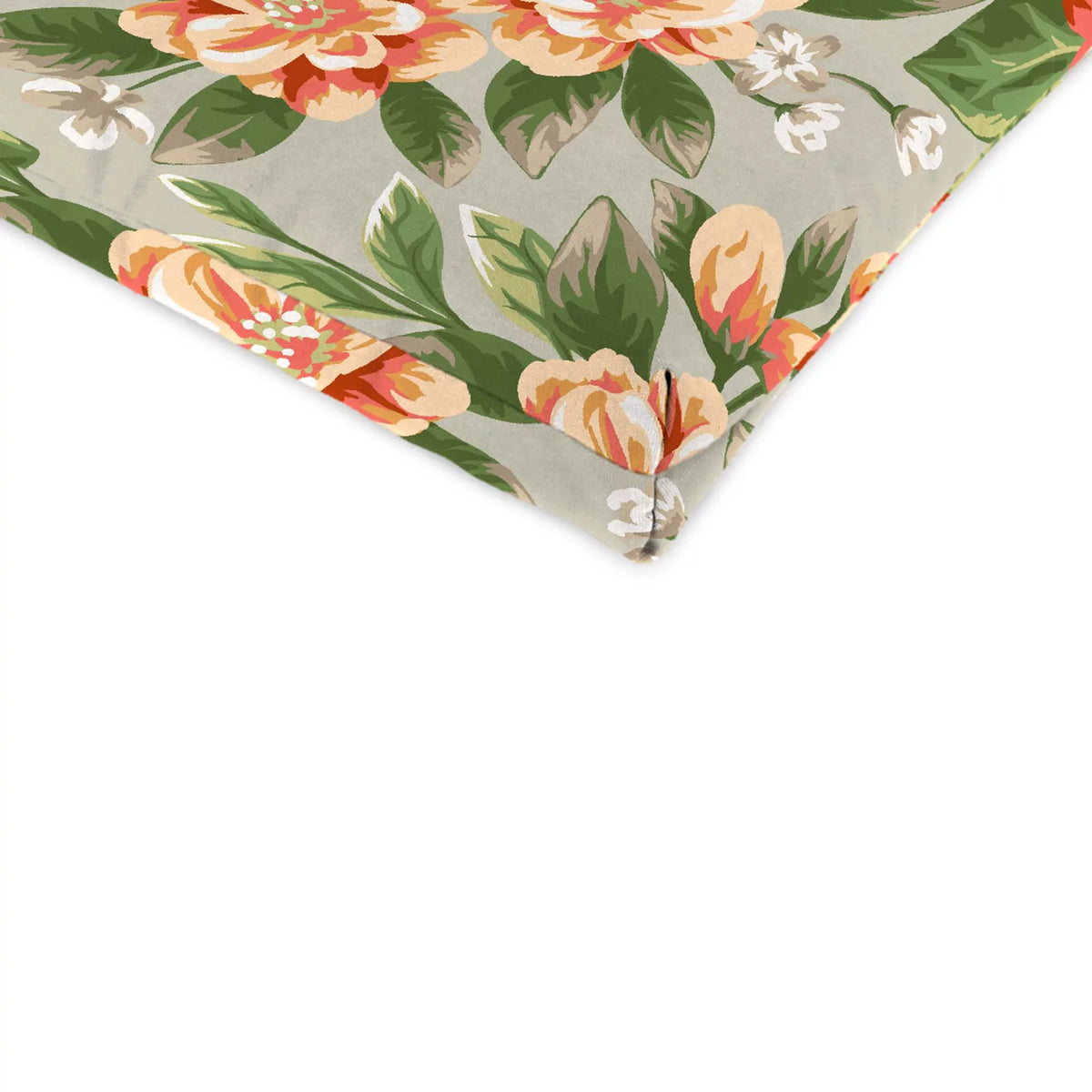 Grey Floral Rectangular Outdoor Chaise Lounge Cushion W16694