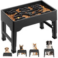 9 Cups Raised Slow Feeder Dog Bowls with 4 Adjustable Heights C65073