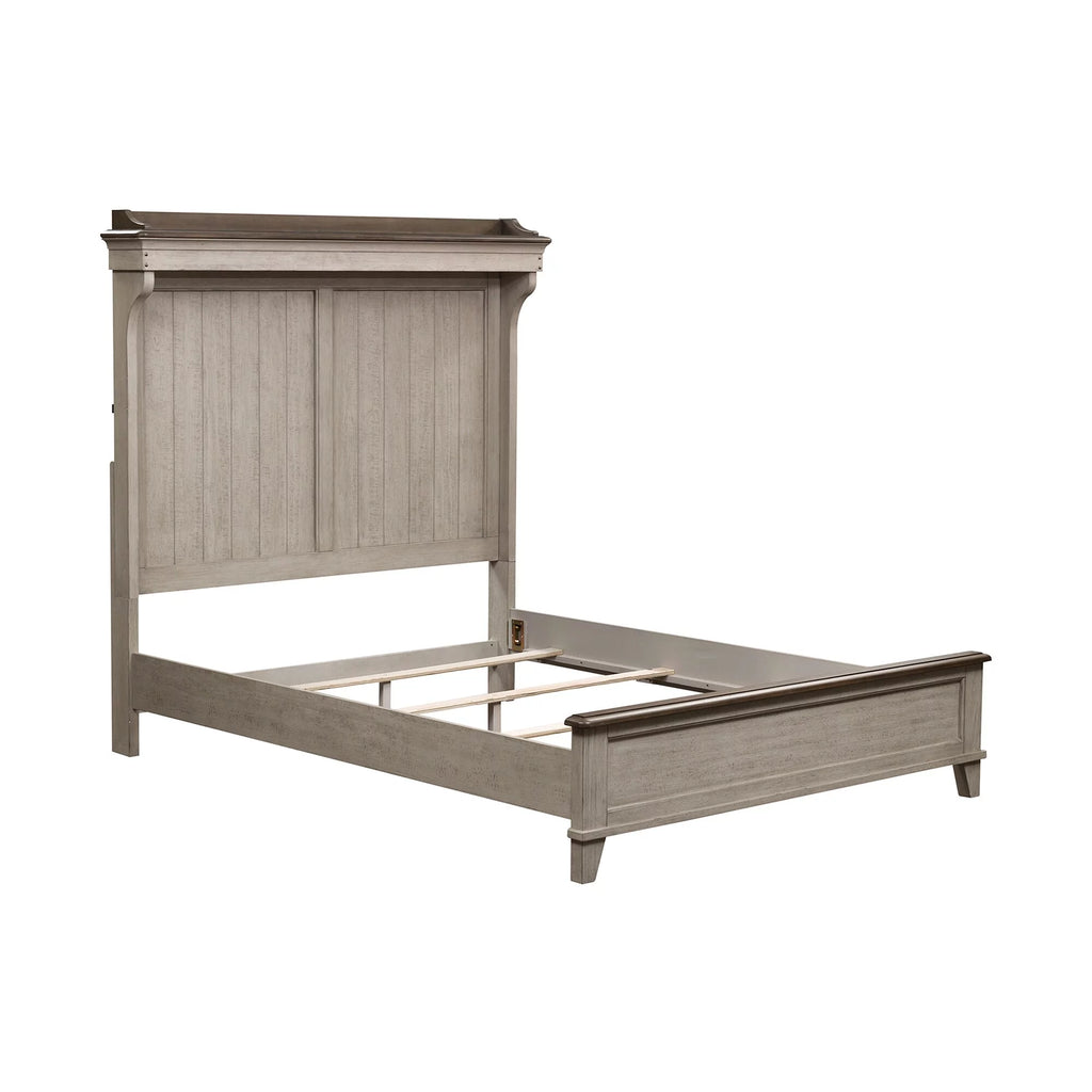 Queen Mantle Bed in Weathered Linen B6311
