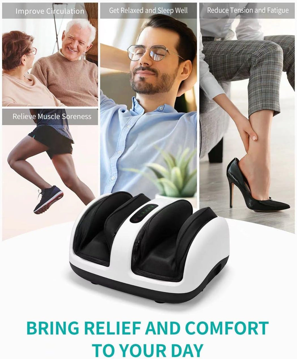 Shiatsu Foot and Calf Massager with Heat and Remote E3509