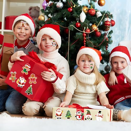 1200 Pcs Christmas Stickers Roll 1.5 Inch Self Adhesive 16 Designs V4518