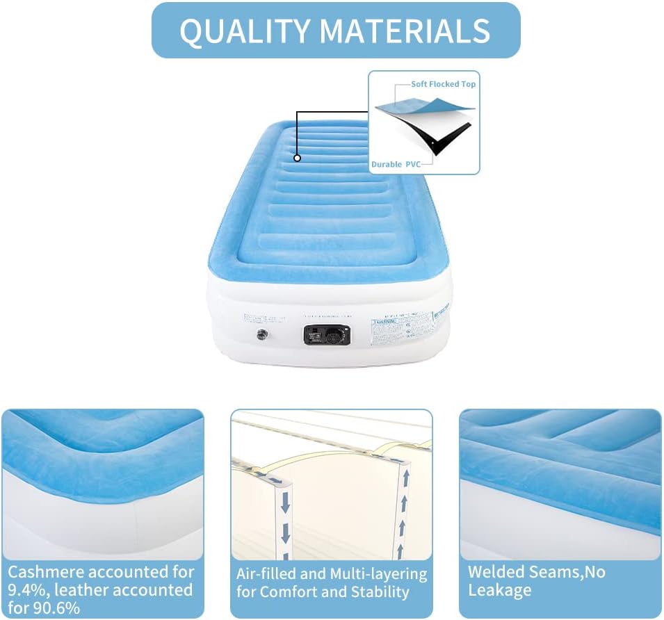 Air Mattress with Electric Internal Pump, Twin 75x40x18 V142