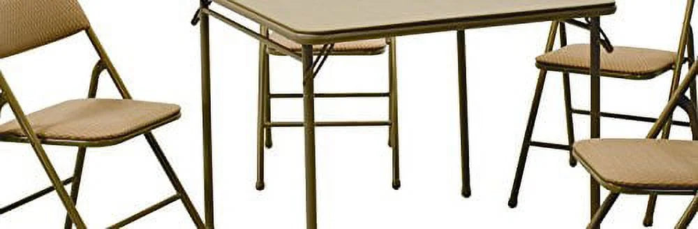 5-Piece Folding Table and Chair Set, Tan G618